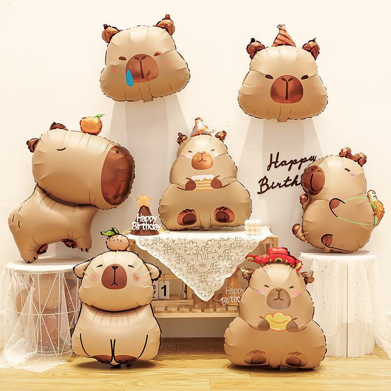 Cartoon Capybara Balloon for Children's Birthday Decoration