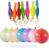 50 Stück Neue Bunte Punch-Ballons mit Gummiband-Griff Lustiges Outdoor-Spielzeug Hüpfbälle Partydekoration