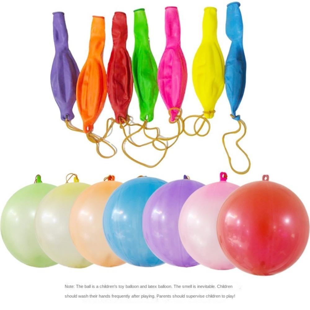 50 Stück Neue Bunte Punch-Ballons mit Gummiband-Griff Lustiges Outdoor-Spielzeug Hüpfbälle Partydekoration