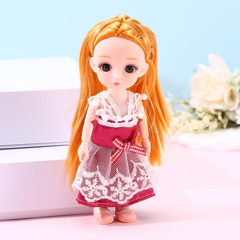 Color Light Doll Xiao Mengmeng Princess Suit Girl Dress-up 13-joint 6-inch Doll Play House Toy