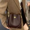 Luxury Bucket Bag Luxury Leather Material Classic Turn-lock Closure Minimalist Design Work Shopping Versatile Handbag For Women