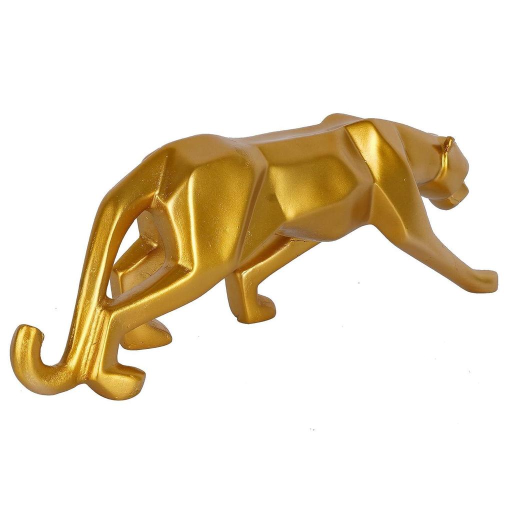 Resin Black Jaguar Showpiece for Home Decor/Black Panther Statue for Living Room Decor, Cheetah Showpiece Office Decor Item, Pack of 1 (Golden)