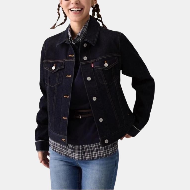 Levis Casual Comfortable Slim Fit Single Breasted Long Sleeve Denim Jacket Women Jackets Dark-Blue 29945-0236