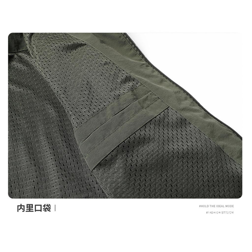 Men's Casual Stand Collar Jacket Lightweight Loose Fit Outerwear for Spring and Fall