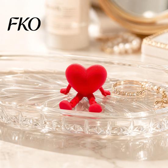 Interactive Rose Ornament Heart Ornament, 3D Printed Red Pen Holder Rose-shaped with Movable Joints, Desktop Storage Figure for Valentine