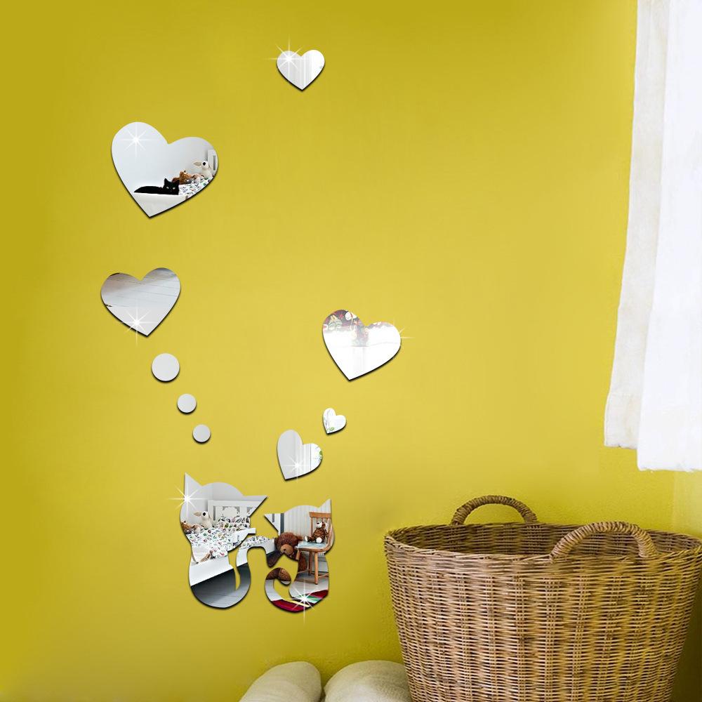 JM025-031 Drei Kätzchen 3D Glänzende Spiegelaufkleber