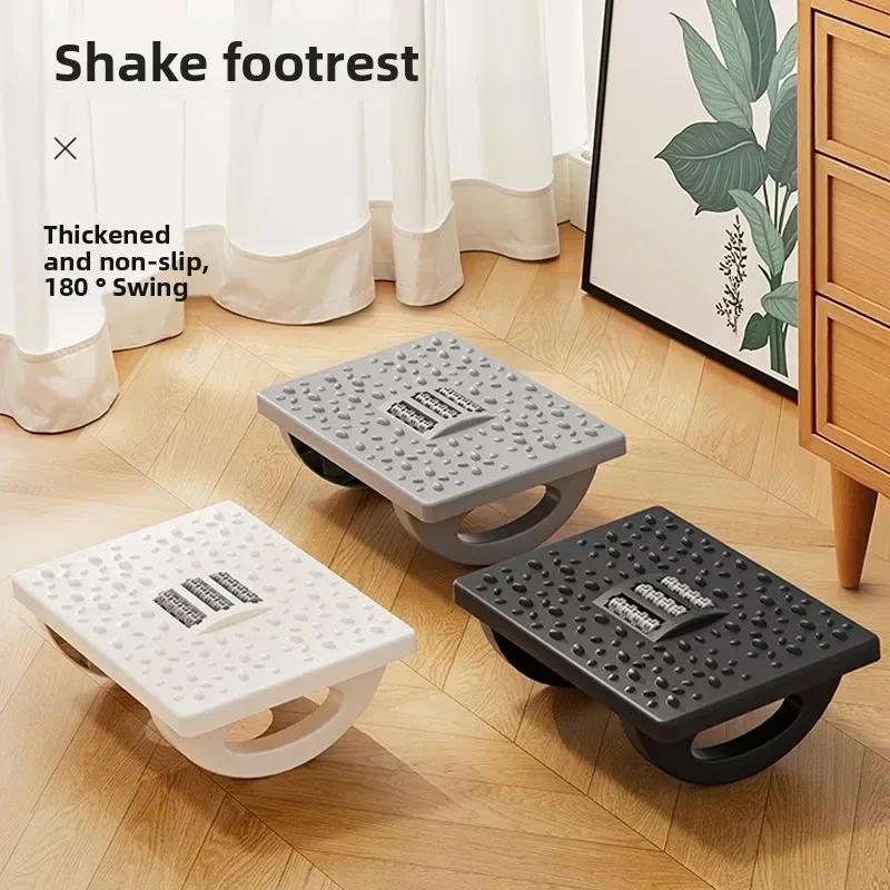Home/Office Footrest Under Desk Foot Stool Anti-Crossed Legs Semi-Circular Rocking Anti-Slip Massage Roller Footrest Foot Stool