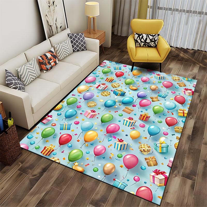 Colorful Balloons and Gifts Pattern suitable as a non-slip mat for the living room or bedroom sofa