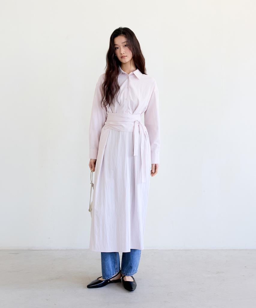 The Ello Feminine Wrap Tie Dress (Pink)
