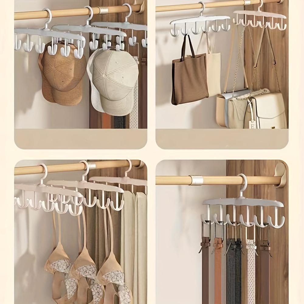 2pcs Multi functional rotating clothes hanger, suitable for ties, scarves, belts, and bags - a space saving wardrobe organizer