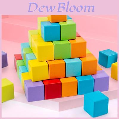 Wooden Cube Blocks Puzzle Educational Math Toy For Kids Learning And Brain Development