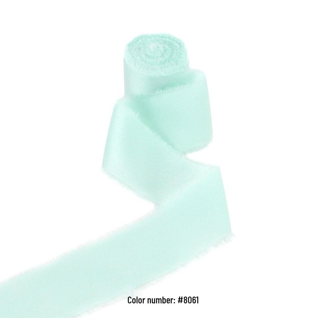 Hand-Tied Satin Chiffon Ribbon – Frayed Edge Silk Fabric for Gift Decoration