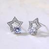 Fashion Female Earrings  Sterling Silver Geometric Flower Heart Zircon Earrings for Women  Pendientes Dropshipping