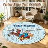 Tintin Personalized Round Rug Support Custom Name, Soft Home Decor Mat