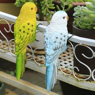 1 Stück/1 Paar Simulierte Papageienfigur Blumentopf Vase Umarmung Pflanzgefäß Zaunlatte Hängender Vogel Harz Tierstatue Skulptur Innen Außen Garten