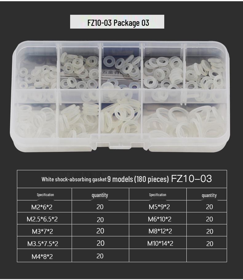 Rubber Anti-Vibration Seal & Enlarged Insulating Gasket Kit with Nylon O-ring and Stainless Steel Washers (M2/M3/M4)