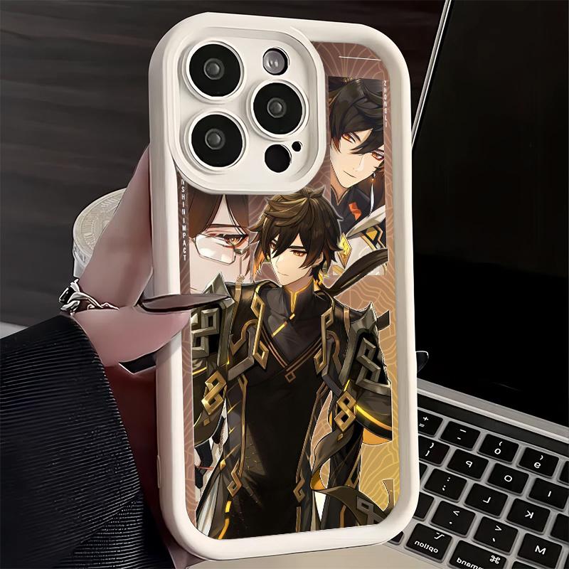 Phone Case for iPhone 17 Air 16E 15 16 Pro Max Genshin Impact Zhongli Cover 14 Plus 13 12 Mini Soft Shell Silicone Fundas