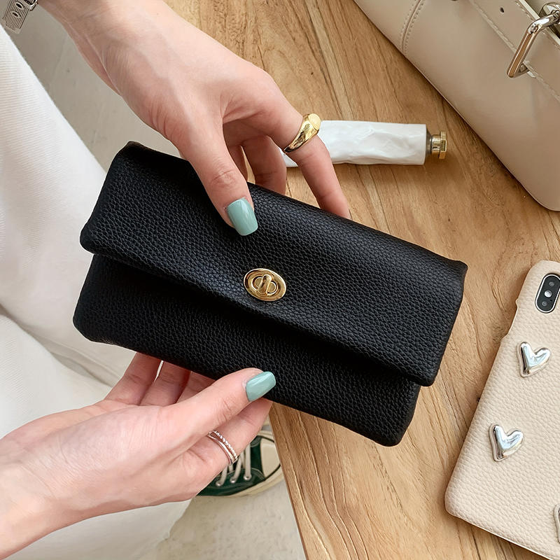 Stylish Women Wallets Long Hasp PU Leather Purses Portable Money Bag Solid Color Simple Multifunctional Coin Holder Fashionable Ladies Purse