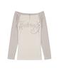 FANCY CLUB Heavenly Off-Shoulder Long Sleeve (Beige) F25Qb084