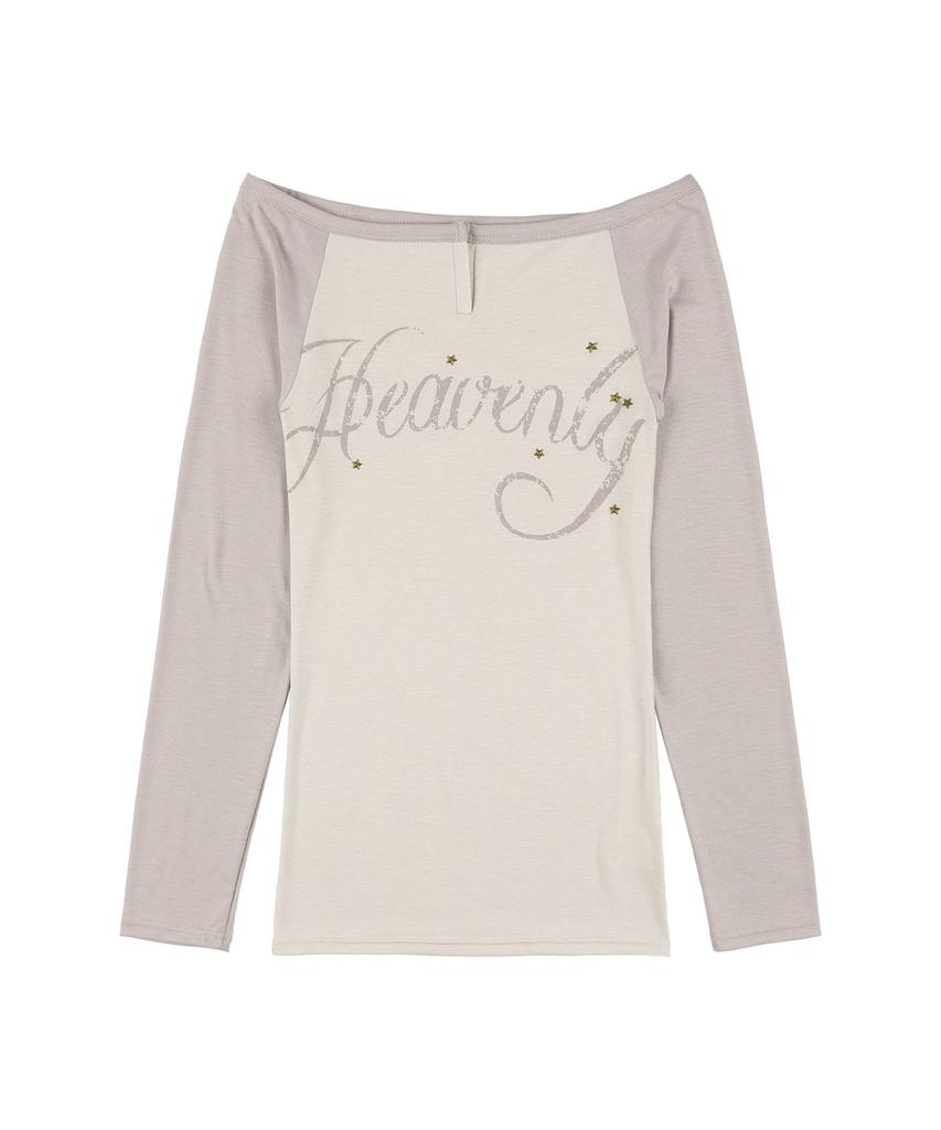 FANCY CLUB Heavenly Off-Shoulder Long Sleeve (Beige) F25Qb084