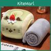 Süßes Matcha-Schokoladen-Dessert-Katzen-Design Schlafkissen und Decke Set für Kinder und Studenten