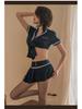 Manyan Sexy Policewoman Lace Top & Pleated Skirt Uniform, Bold Backless Design