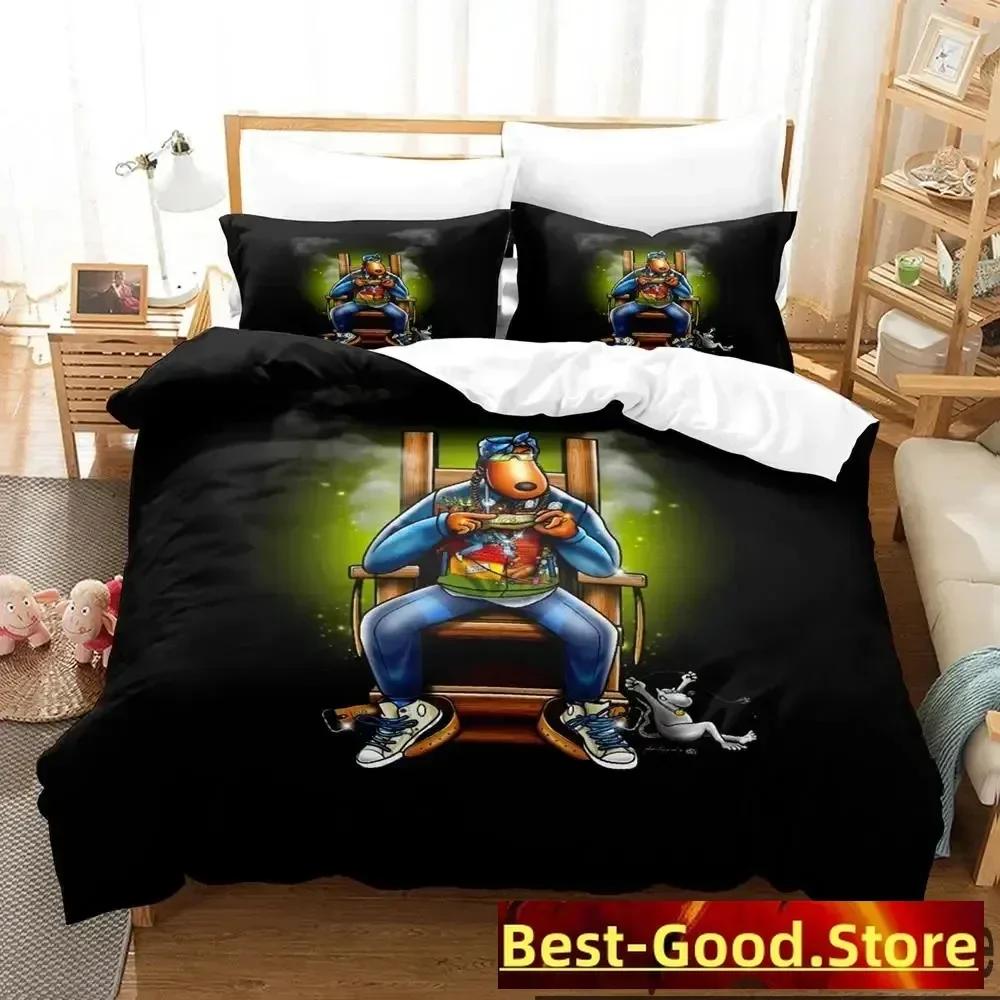 3D Snoop Dogg Rapper Bedding Set Printed Bed Set With Pillowcase Bed Duvet Cover Single Double Queen Super King Size boys Adult