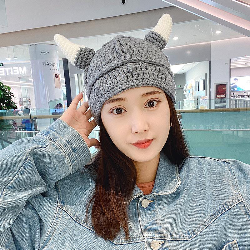 Herbst und Winter neue freche lustige großäugige Shrek gestrickte Wollmütze niedliche warme Cartoon niedliche Mütze