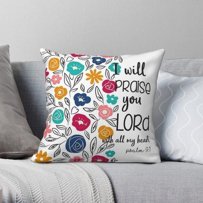 I Will Praise You Lord Pillowcase Polyester Linen Velvet Pattern Zip Decorative Throw Pillow Case Sofa Cushion Cover