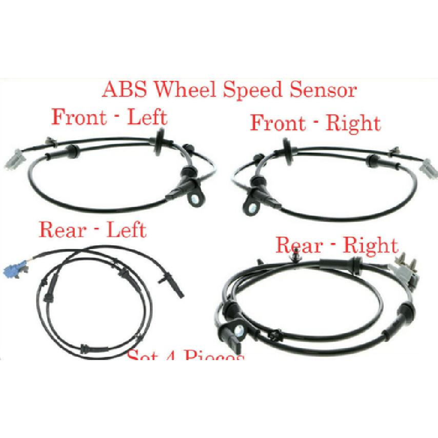 Set 4 ABS Wheel Speed Sensor Front - Rear Left & Right Fits: Murano 2003-2008