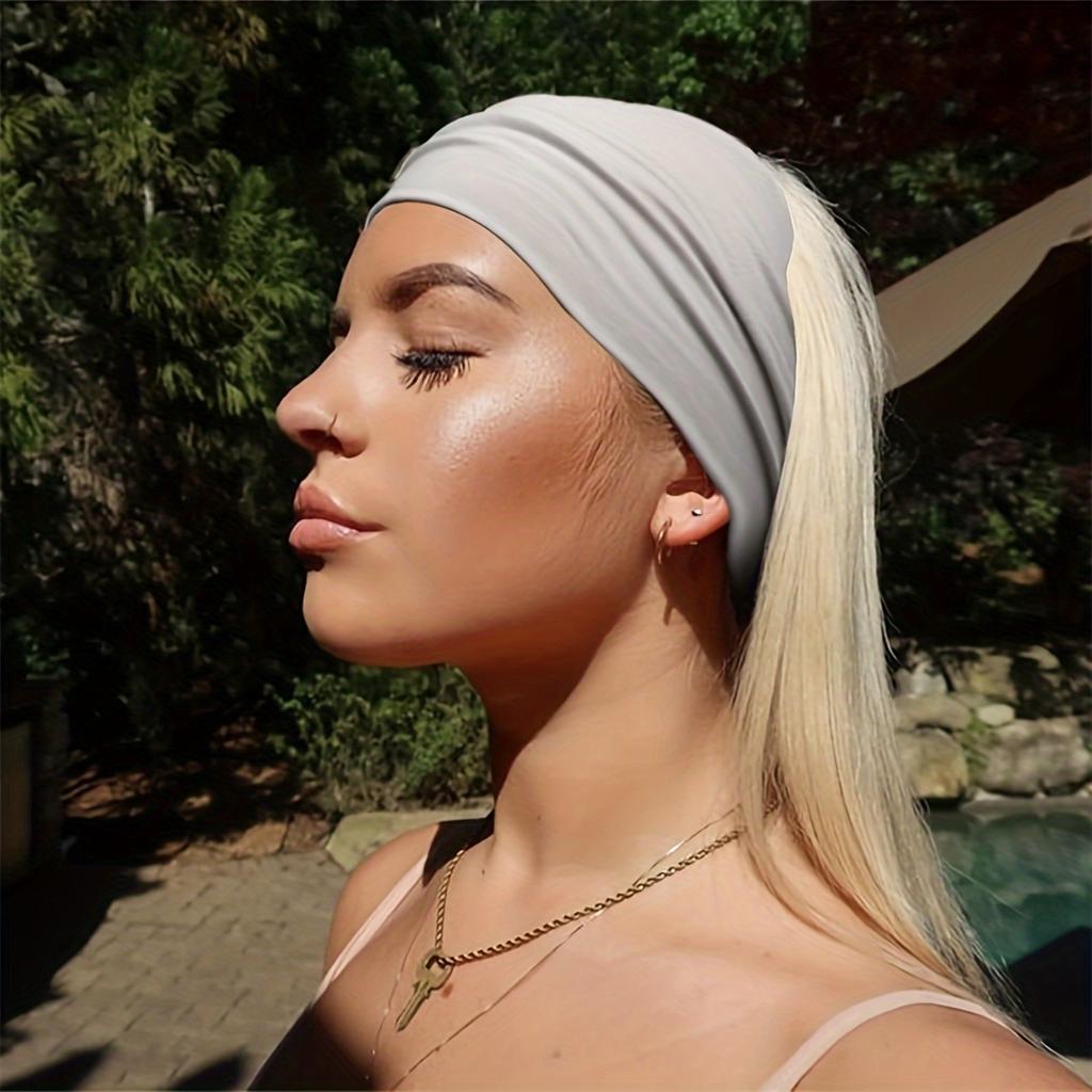 4pk women's soft Bohemian style wide hair band, suitable for yoga, running, sports headband hair accessories