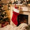Large Christmas Stockings Sack with Stockings Thick Ruffled Cuff for Fireplace Xmas Gift Hanging Decorative