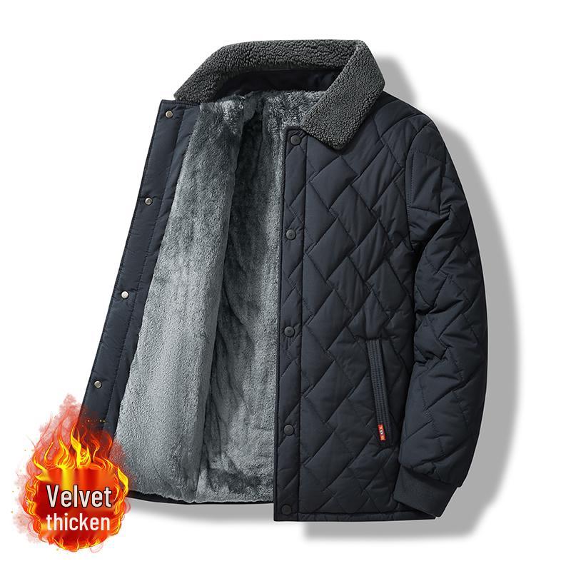 Woodpecker Men s Fleece-Lined Cotton Jacket for Autumn and Winter 2XL (125-145 jin)