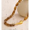 Eetit 50+5cm Coffee Resin Cylinder Chili Chain Necklace 2025 Stainless Steel Autumn Winter Statement Jewelry 2025 Gift Recommend