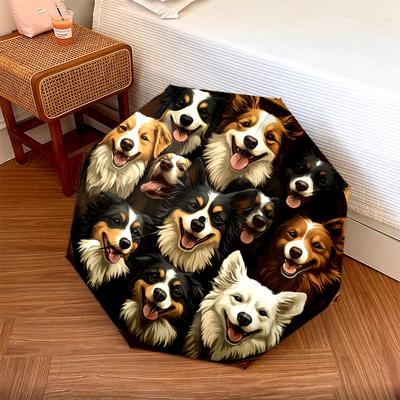 1 Paragüas Plegable Automático - Patrón de Border Collies, Diseño Portátil y Plegable con 8 Varillas, Regalos de Navidad y Cumpleaños