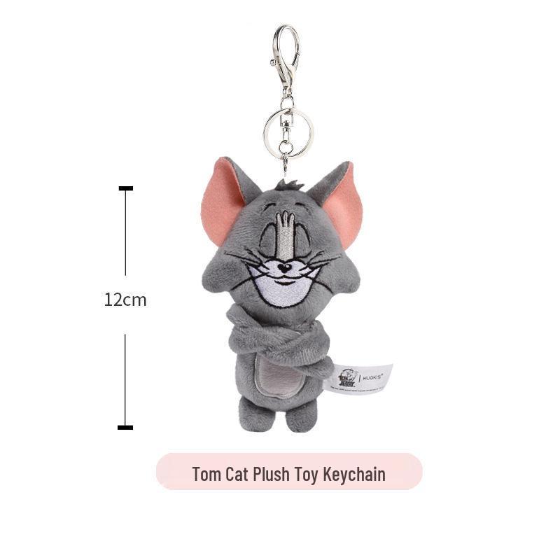 Tom & Jerry Plush Toys: Cat Pendant & Mouse Keychain Charms for Kids