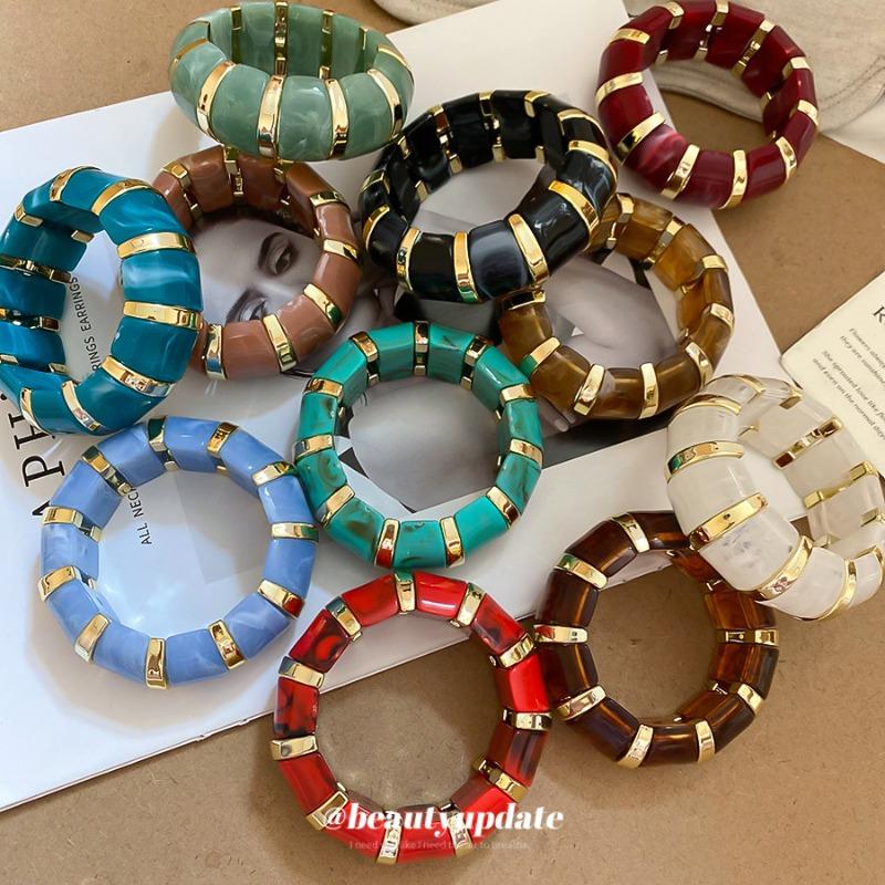 Acrylic Smudge Splicing Bracelet Fashion Versatile Temperament Bracelet Personality Niche Design Sense Jewelry