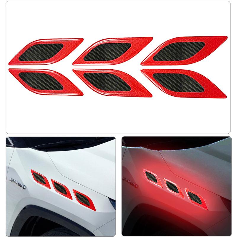Car reflective decorative stickers, anti-collision strips, night glow reflective safety warning stickers, body stickers