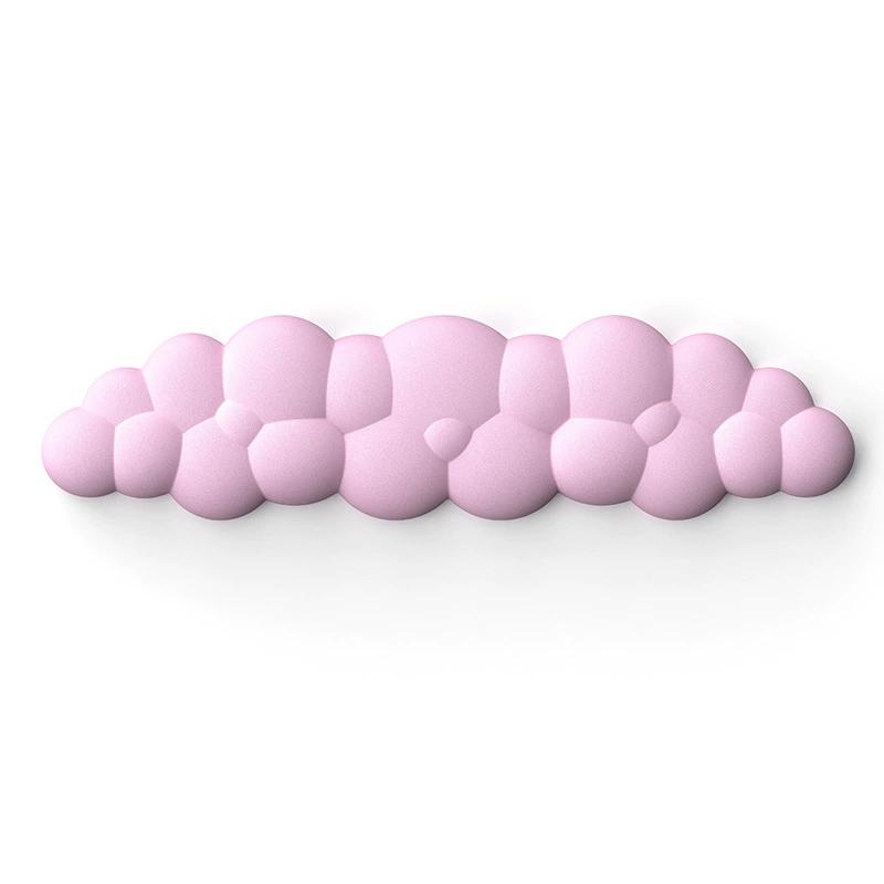 Suporte de Pulso para Teclado em Formato de Nuvem Tapete Antiderrapante para Escritório Computador Mesa de Trabalho Pad para Pulso Acessórios de Jogo cor-de-rosa