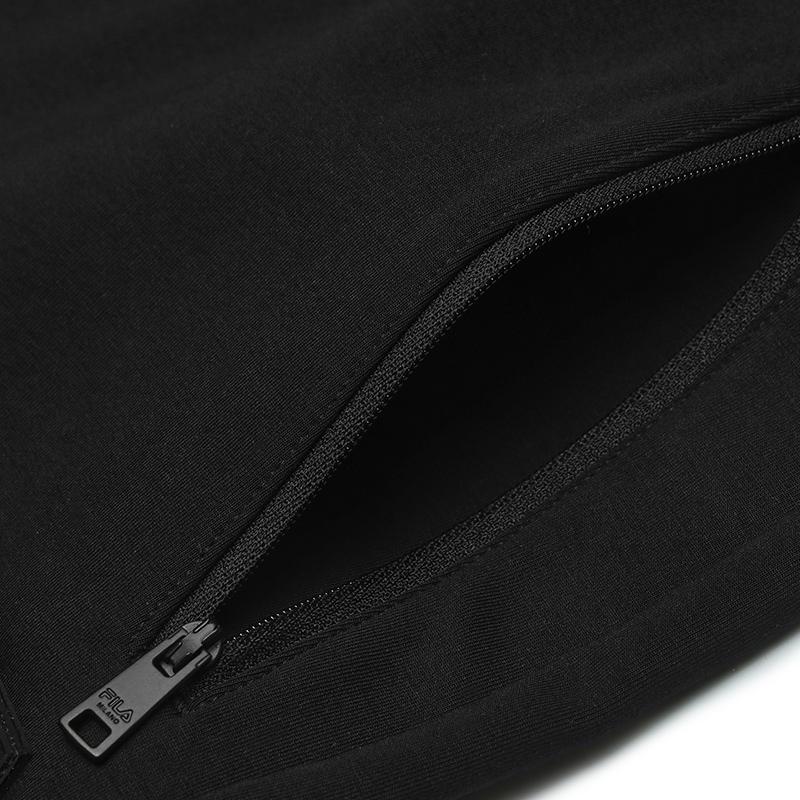 FILA Milano Series Versatile Comfortable Tapered Knit Casual Pants Men bottoms Black F11M515604FBK