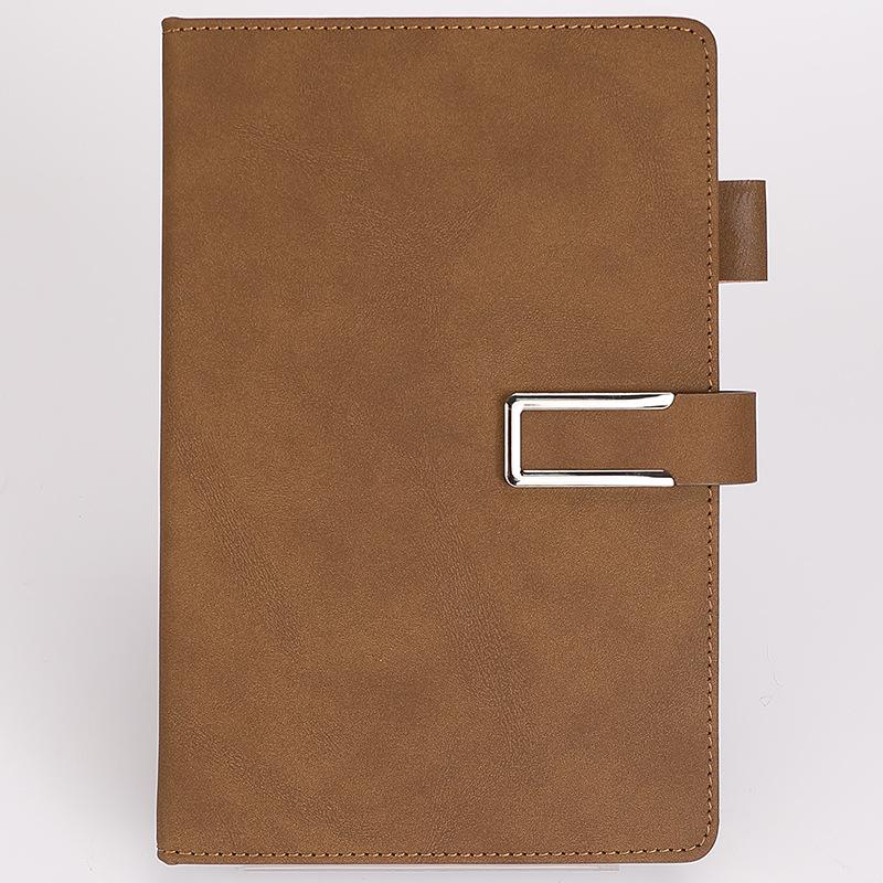 A5 Lambskin Business Notebook with Buckle & Custom Logo for Office Meetings