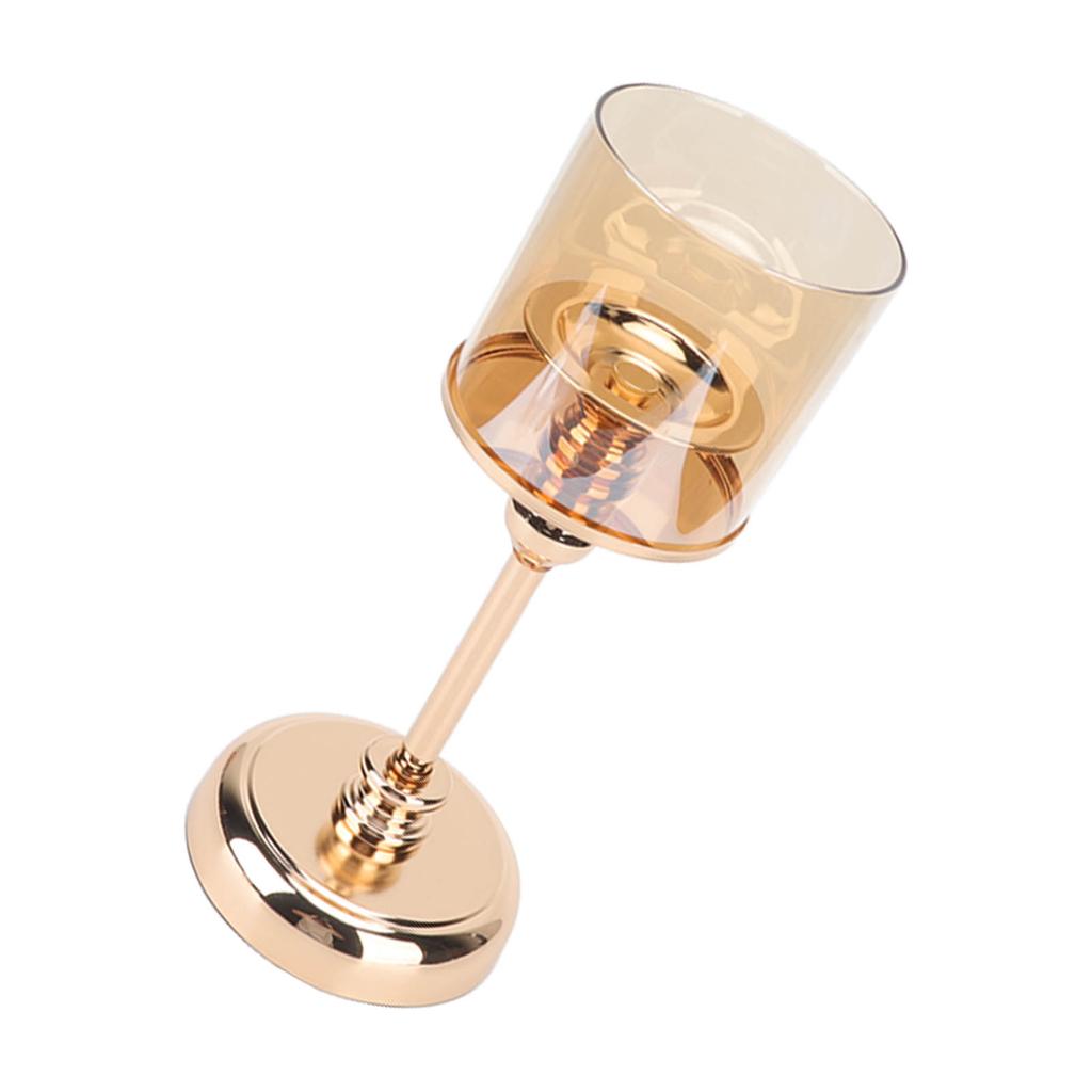 Lätt Lyx Fransk Ljusstake Ornament Bordsljusstake Romantisk Middag i Levande Ljus Dekorativa Rekvisita Champagneguld