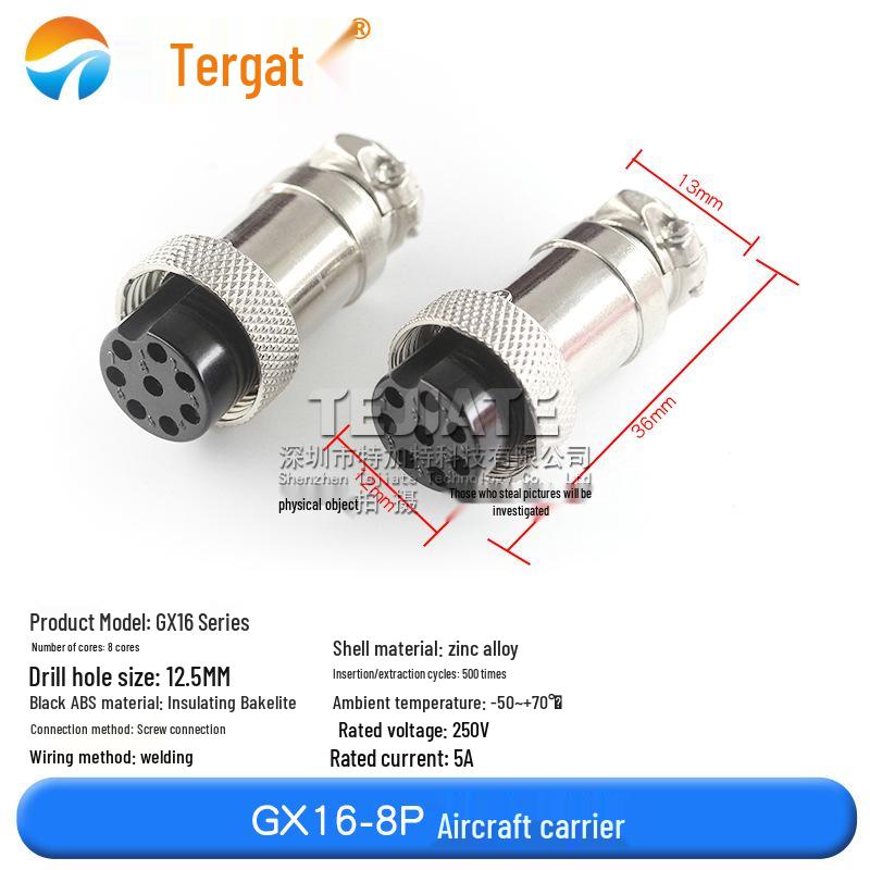 GX16 M16 Aviation Plug Socket: 2 to 10-Pin Male & Female Connector