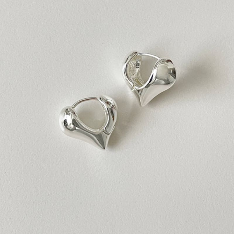 

ELYONA ELA 07 Earrings (gold/silver) One-touch heart earrings Silver