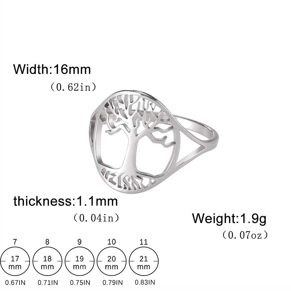 Fashion Tree Design Hollow Cut Titanium Steel Ring