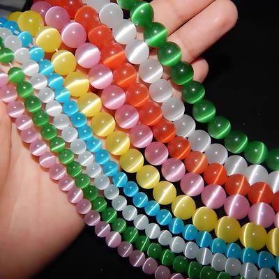Bright Colored Cat Eye Stone Beads, Handmade DIY Glass Bracelet Bracelet Bracelet Accessories, High-Quality Accessories