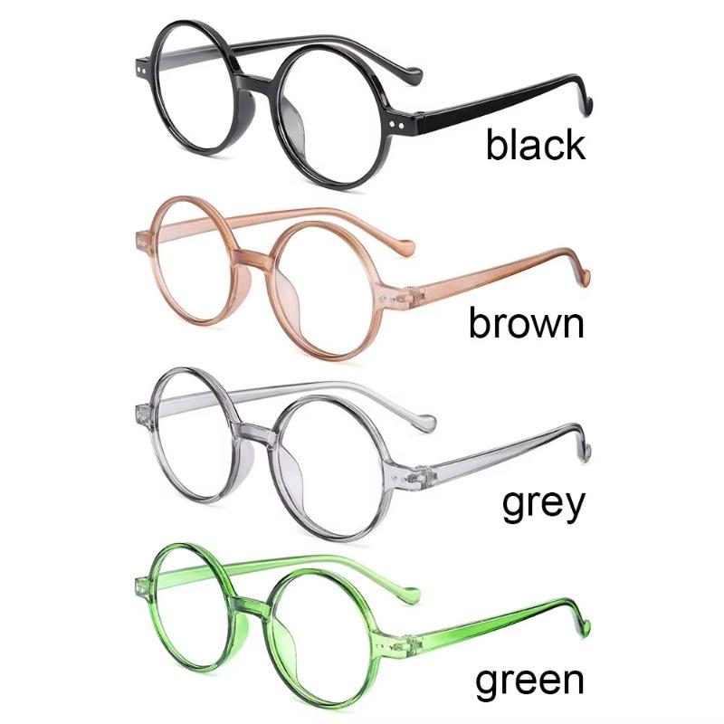 Round Reading Glasses Women Retro Green Magnifier Presbyopic Glasses Ultralight Far Sight Eyewear Diopter +1.0+2.0+3.0+4.0