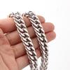 Gold Titanium Steel Chain Necklace and Bracelet Set with Multiple Sizes (50-60cm, 18-21cm)