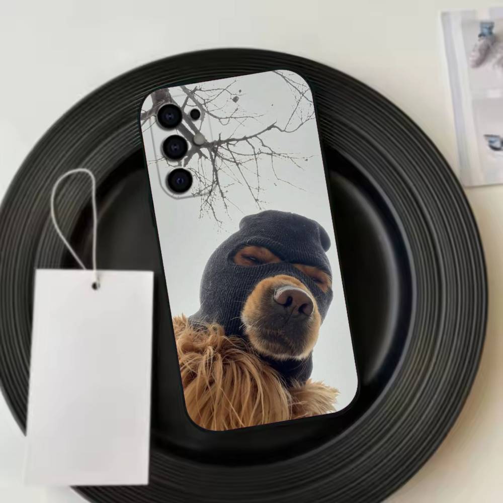 F-Funny Dog Phone Case For Samsung S25,S24,S21,S22,S23,S30,Ultra,S20,Plus,Fe,Lite,Note,10,Black Cover