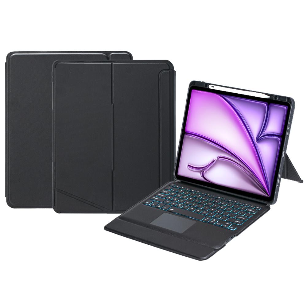 

T12B-AS For iPad Air 13 (2025)/(2024)/Pro 12.9 (2018)/(2020)/(2021)/(2022) Rotation Stand Leather Bluetooth-Compatible Keyboard A